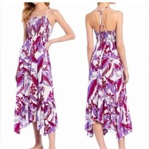 Free People Intimately Heat Wave Smocked floral Maxi Dress ruffle